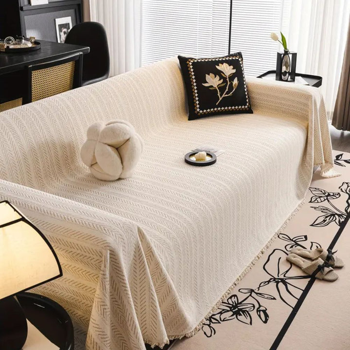 Sofa Cover Slipcover with Chevron Design & Non-Slip Fit - Virelle 6