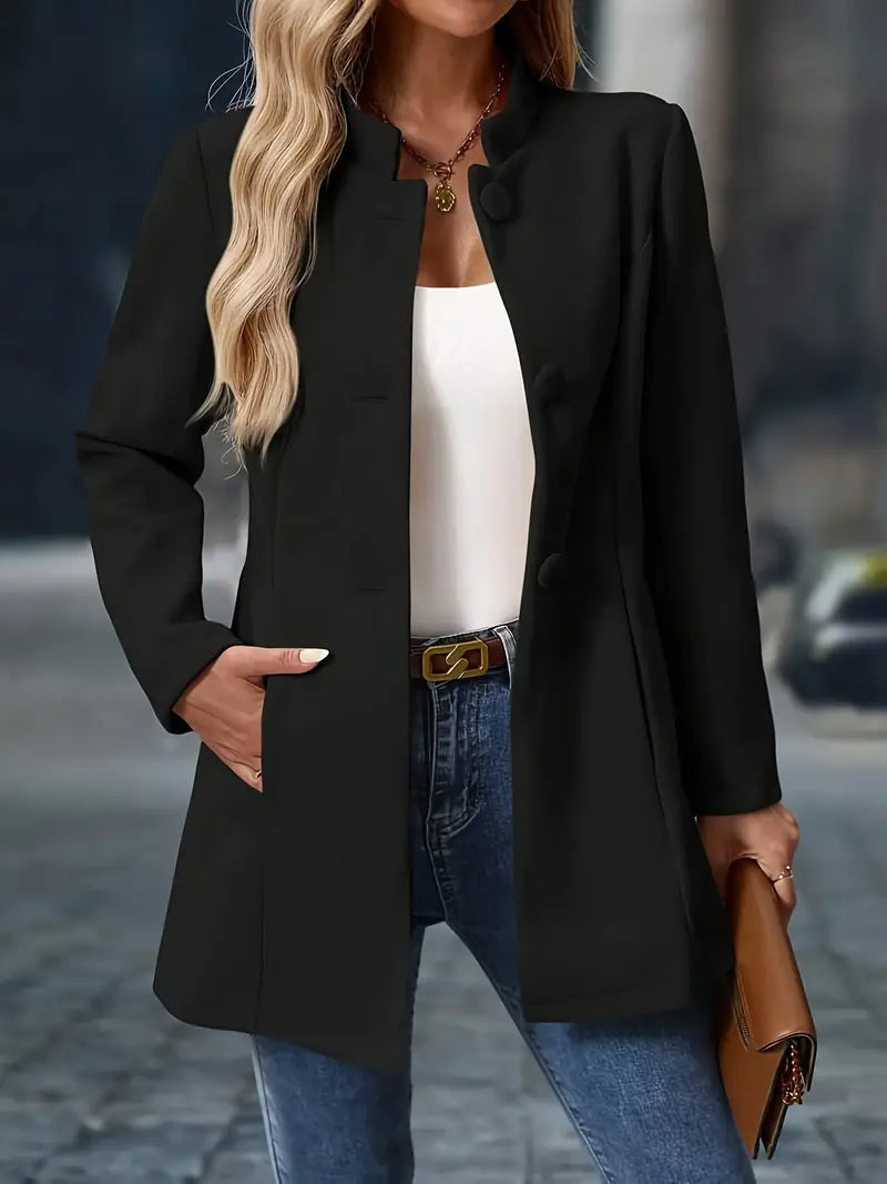 Women’s Faux Wool Overcoat Mid-Length Dress Jacket