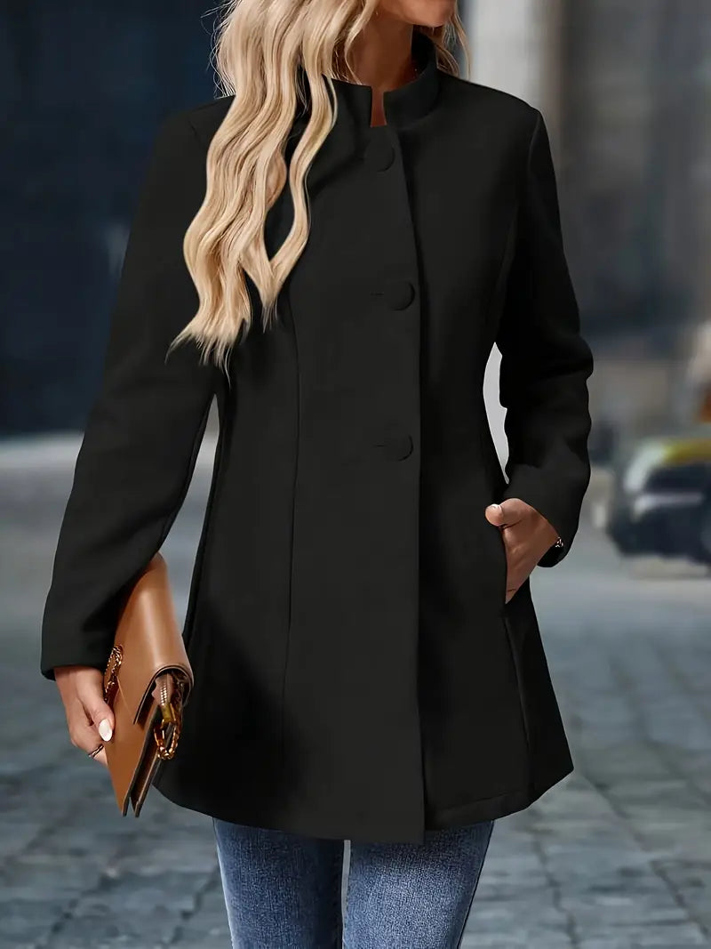 Women’s Faux Wool Overcoat Mid-Length Dress Jacket