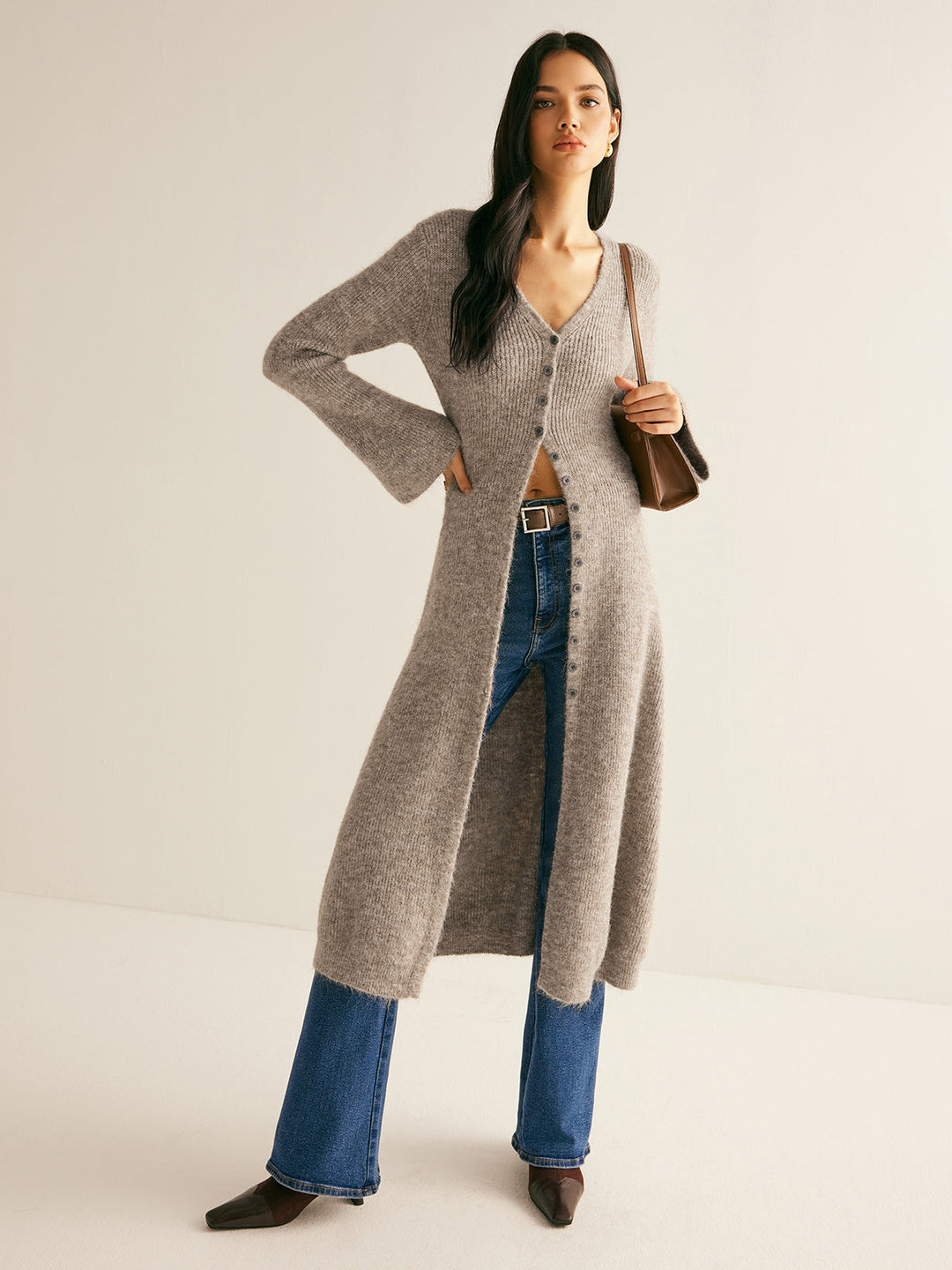 Women’s Rib-Knit Maxi Duster Cardigan