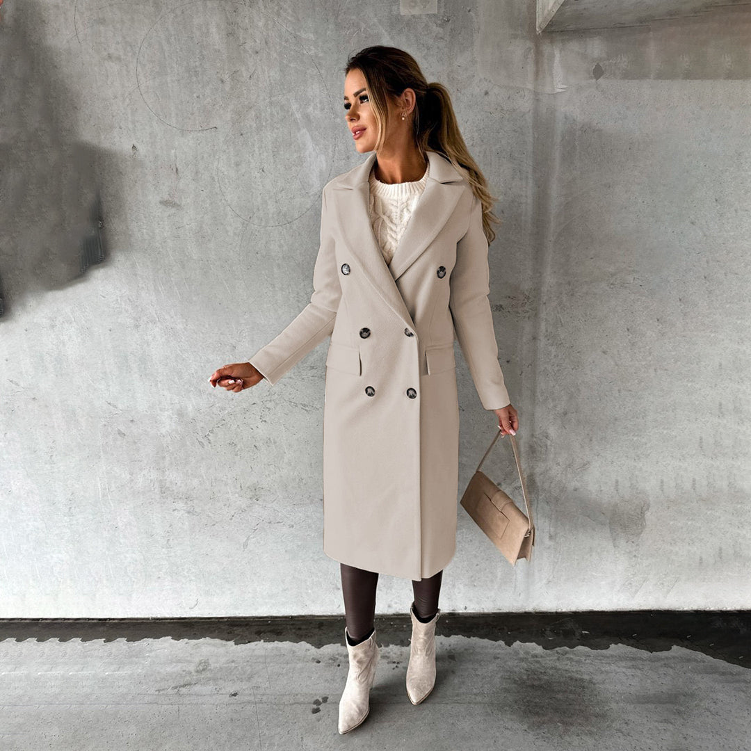 Women’s Stylish Double Breasted Long Trench Coat