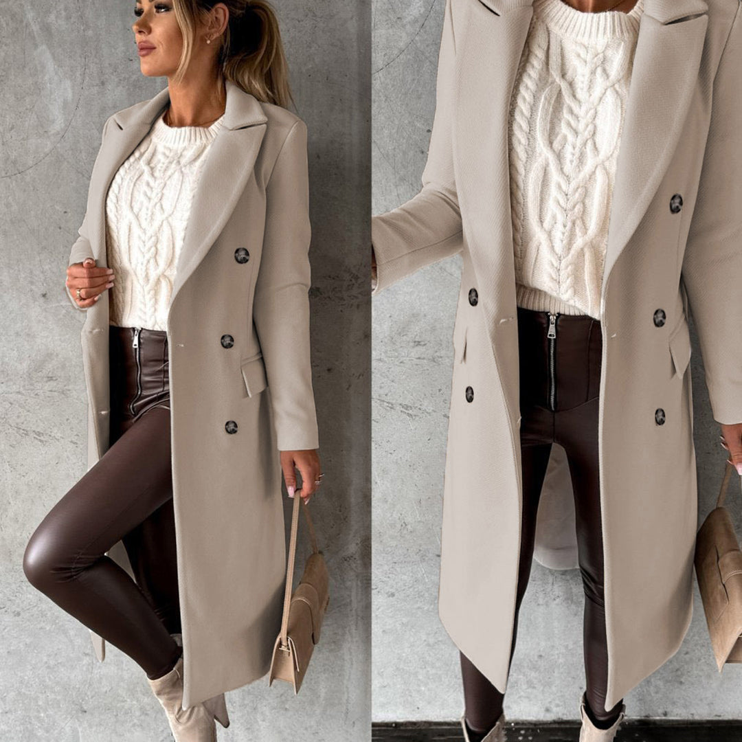 Women’s Stylish Double Breasted Long Trench Coat
