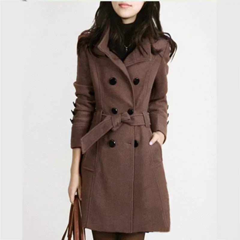 Women’s Cashmere Double Breasted Winter Trench Coat