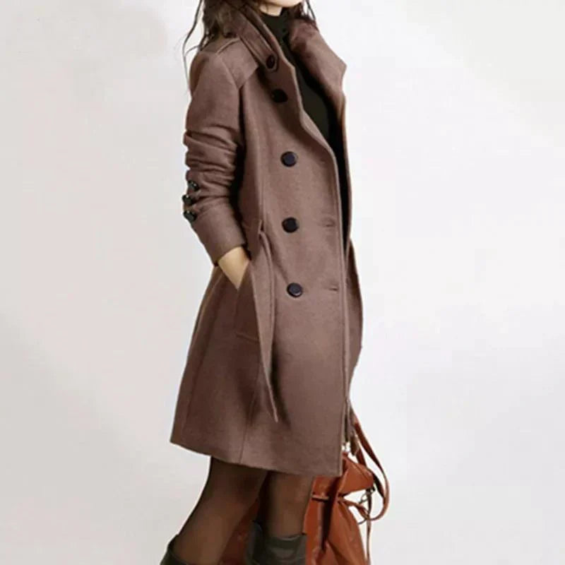 Women’s Cashmere Double Breasted Winter Trench Coat