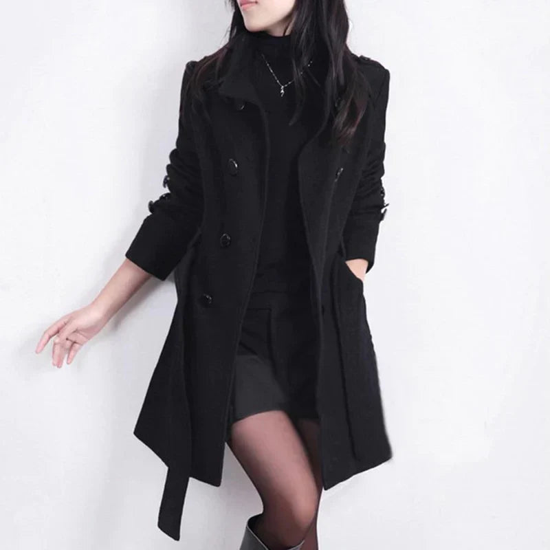Women’s Cashmere Double Breasted Winter Trench Coat