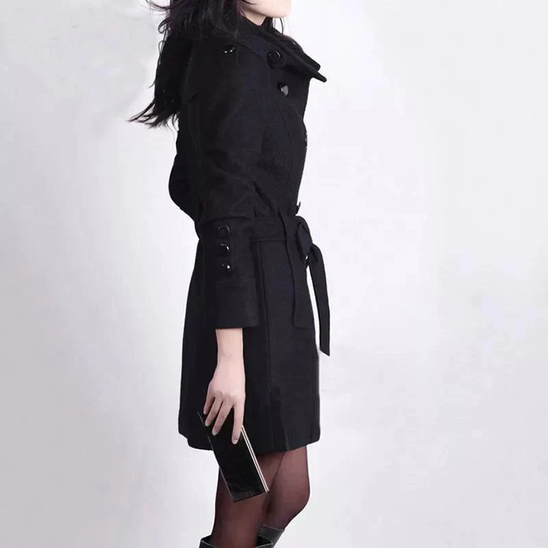 Women’s Cashmere Double Breasted Winter Trench Coat