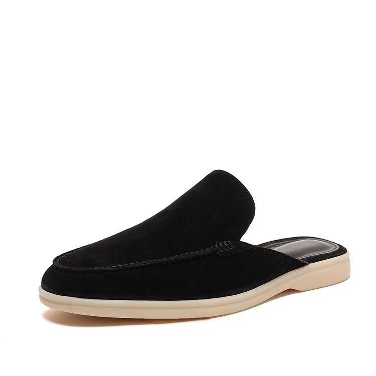 Suede Backless Loafer Slip-On Summer Shoes