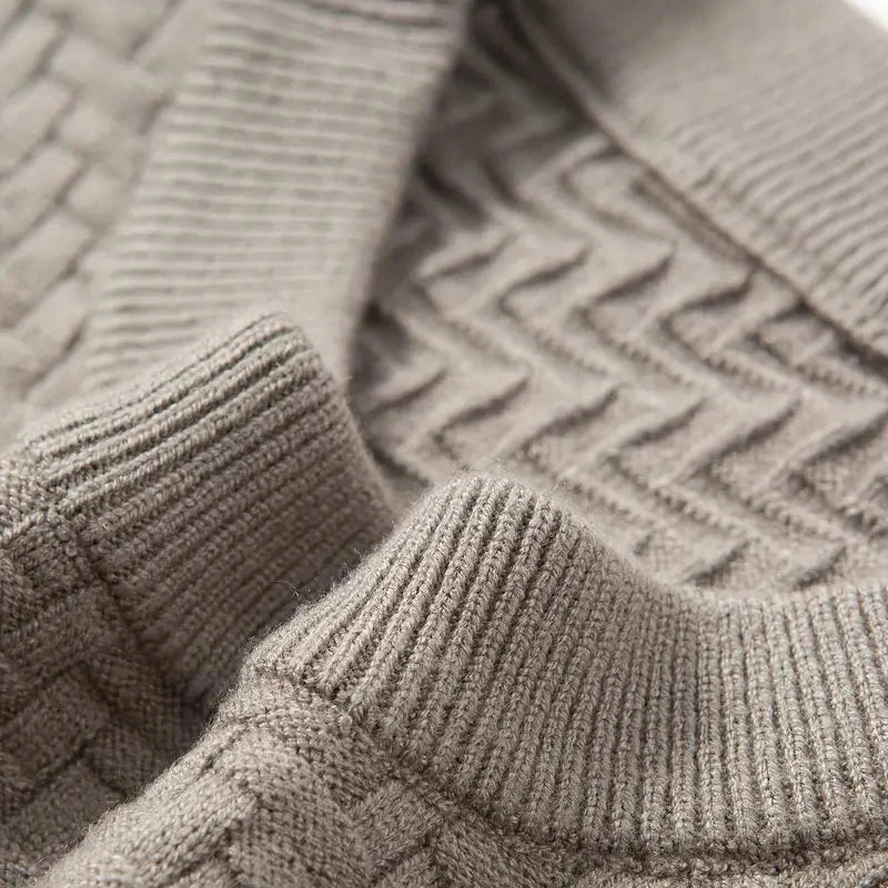 Men’s Textured Crew Neck Knit Pullover Jumper