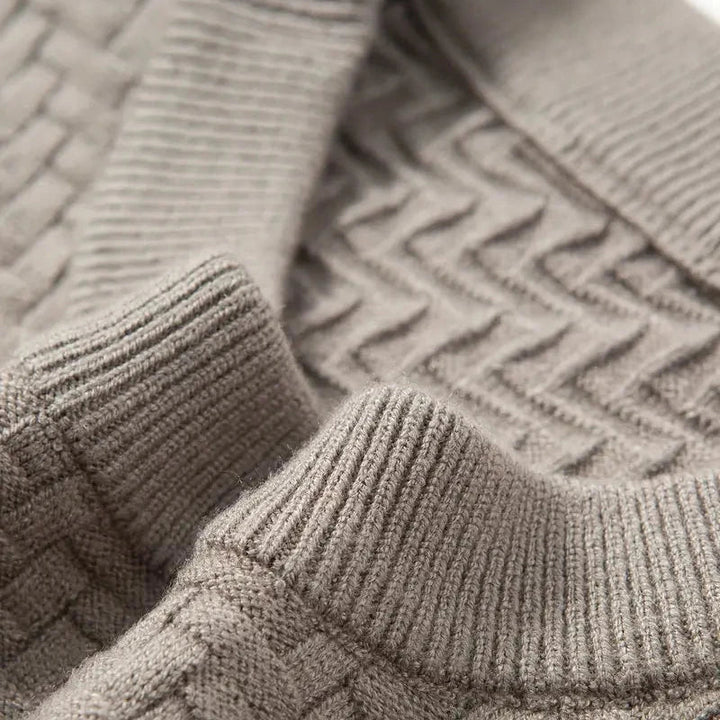 Men’s Textured Crew Neck Knit Pullover Jumper