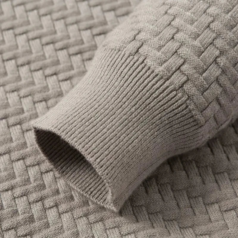 Men’s Textured Crew Neck Knit Pullover Jumper