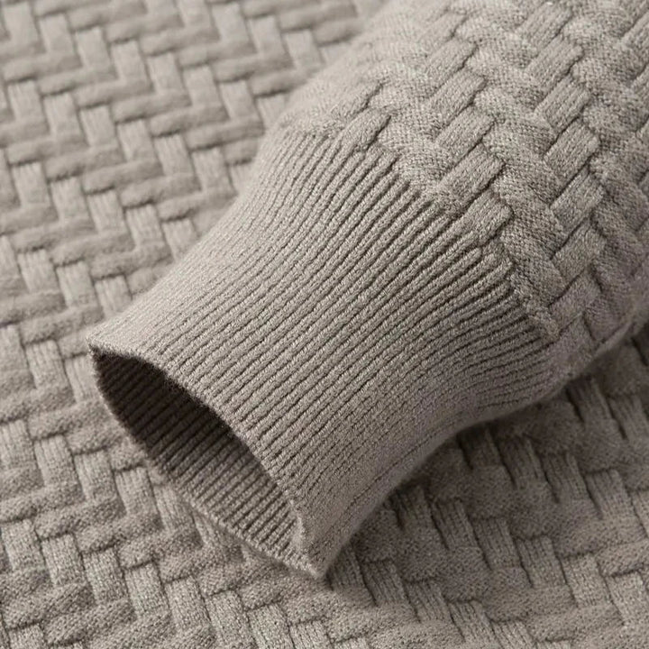 Men’s Textured Crew Neck Knit Pullover Jumper