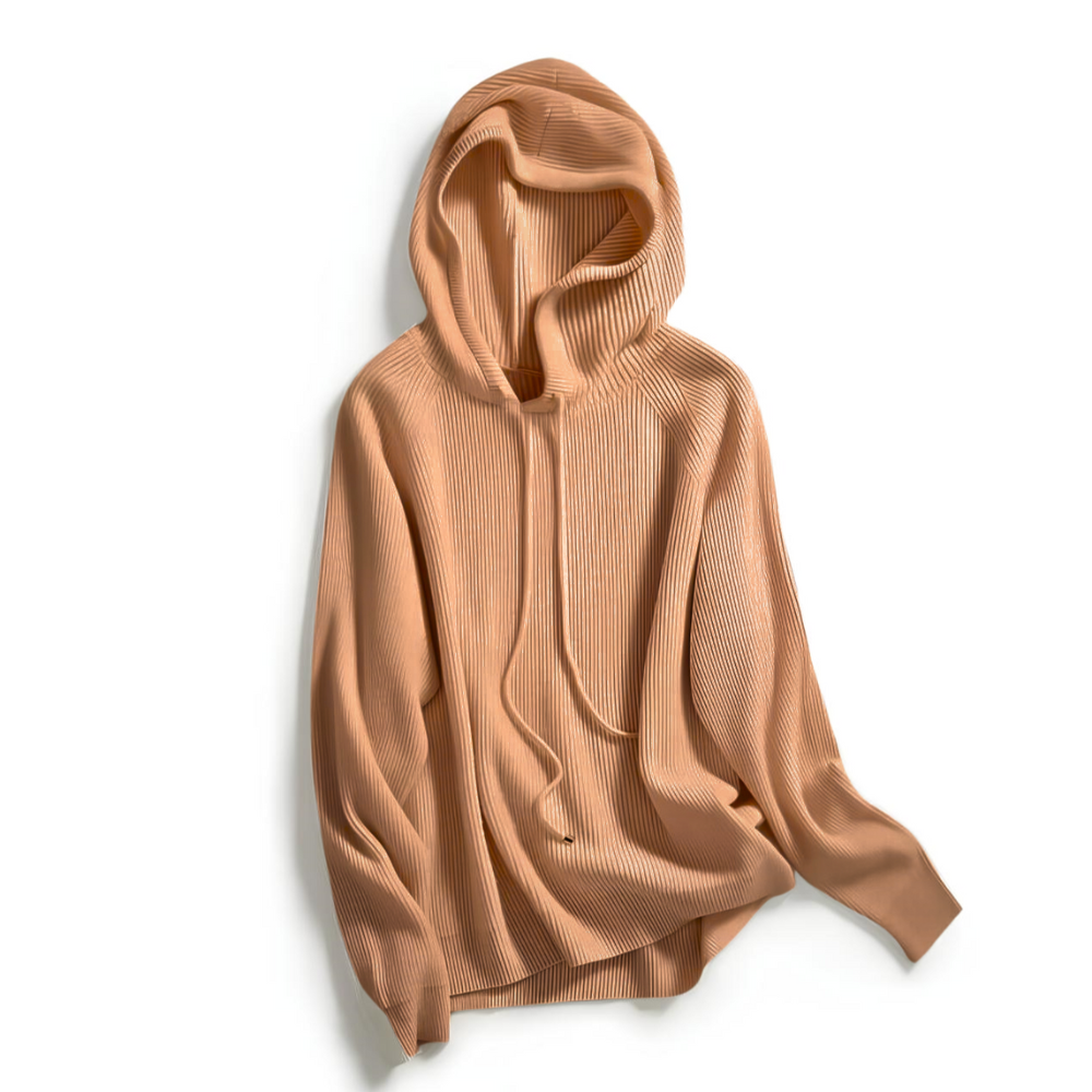 Women’s Ribbed Knit Hooded Jumper