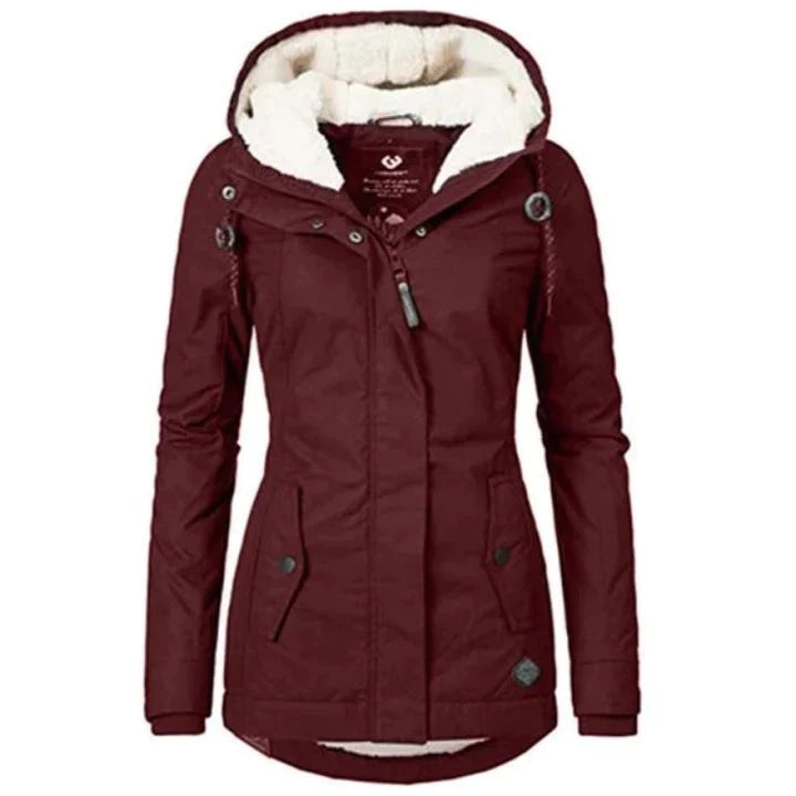Women’s Sherpa Lined Hooded Parka Winter Jacket