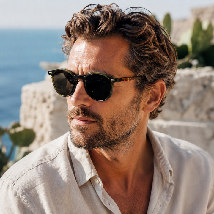 Men’s Classic UV400 Round Sunglasses with Slim Frame | Luca