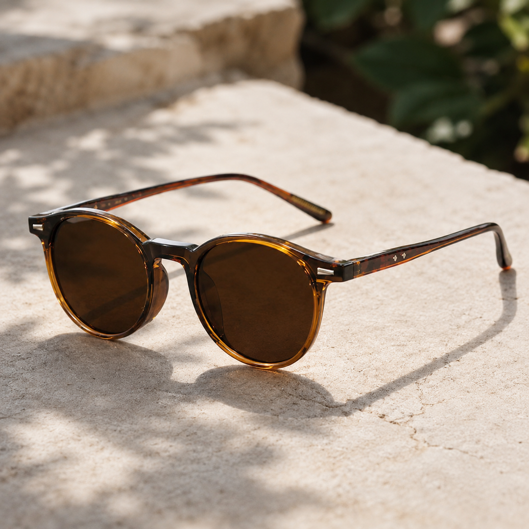 Men’s Classic UV400 Round Sunglasses with Slim Frame | Luca