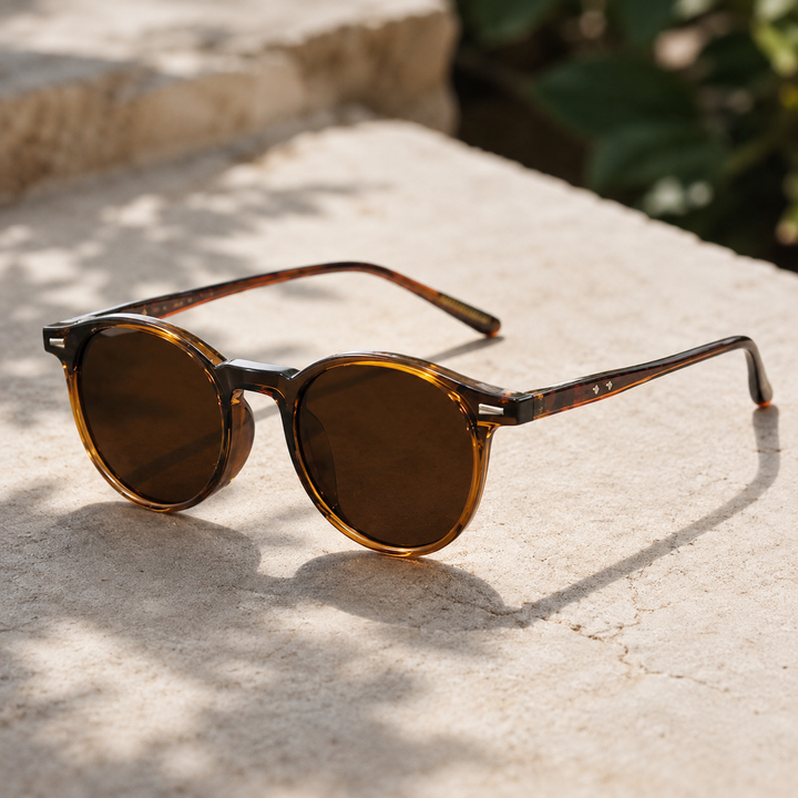 Men’s Classic UV400 Round Sunglasses with Slim Frame | Luca