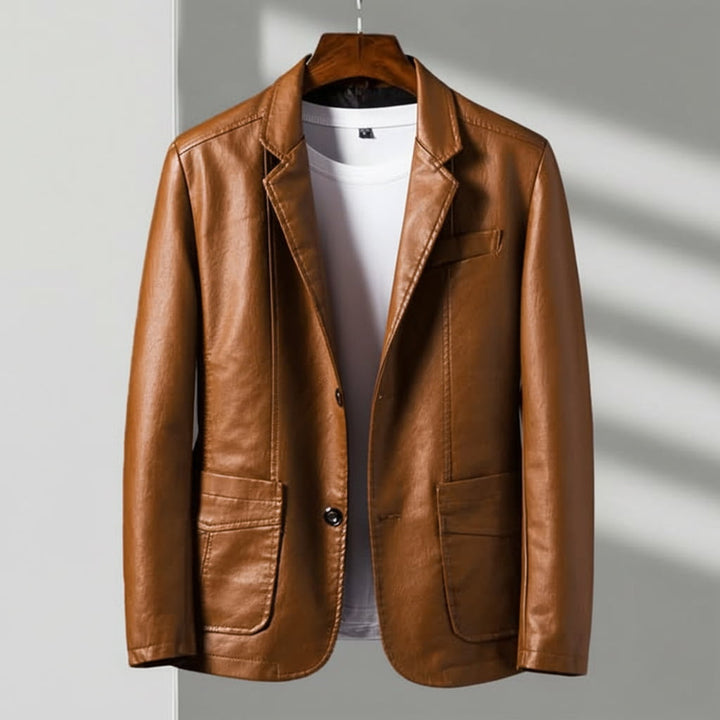 Men’s Smart Casual Faux Leather Jacket