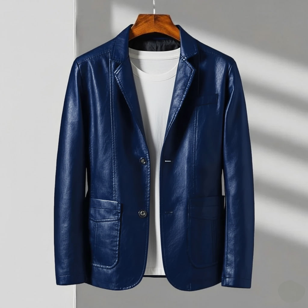 Men’s Smart Casual Faux Leather Jacket