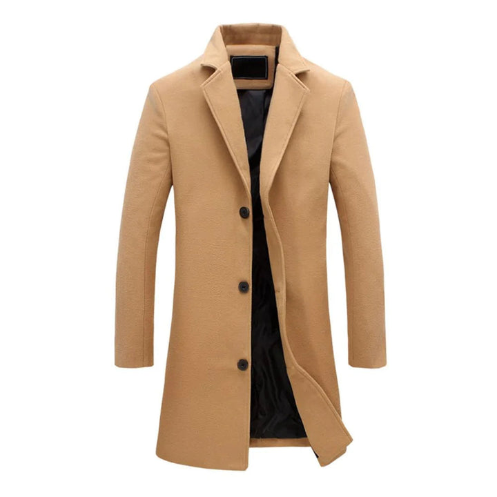 Men’s Faux Wool Slim Fit Longline Overcoat