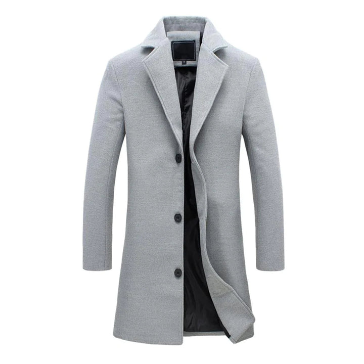 Men’s Faux Wool Slim Fit Longline Overcoat