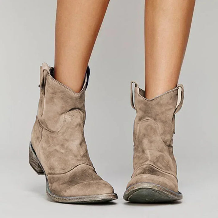 Western Suede Ankle Boots - Romeo