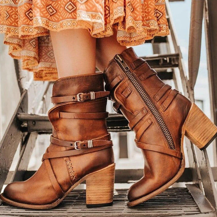 Vintage Mid-Calf Boots for Women – Chic &amp; Comfortable Style 0