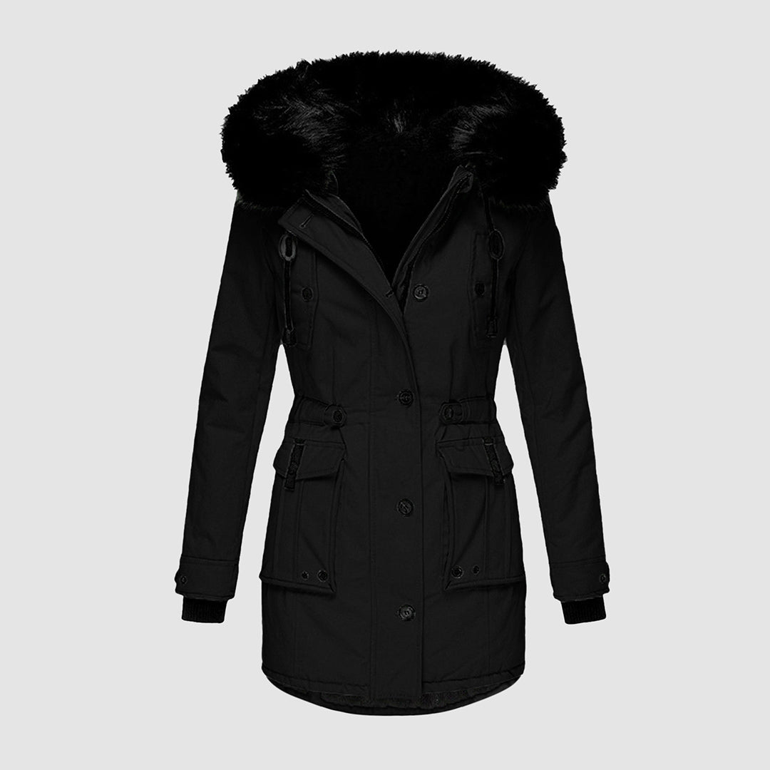 Women’s Faux Fur Hood Warm Parka Winter Jacket