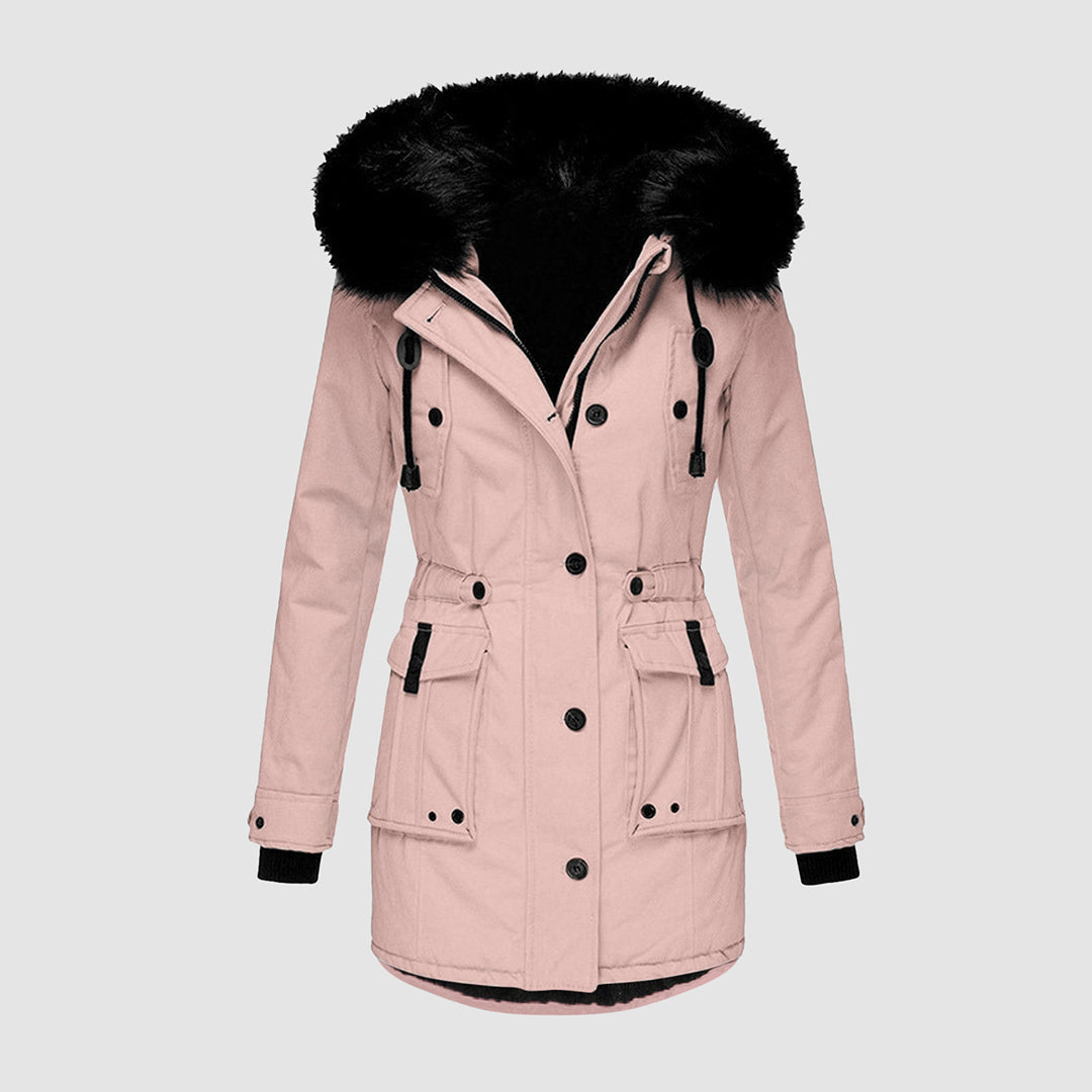 Women’s Faux Fur Hood Warm Parka Winter Jacket
