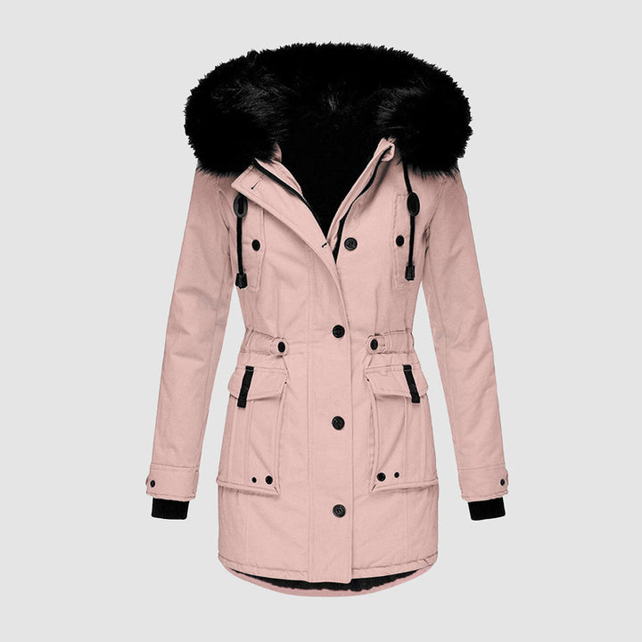 Women’s Faux Fur Hood Warm Parka Winter Jacket