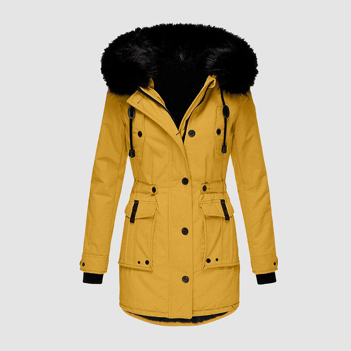 Women’s Faux Fur Hood Warm Parka Winter Jacket