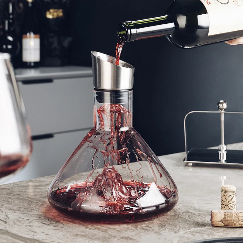 Wine Decanter Carafe with 12-Channel Aeration - Crystal Elegance 1