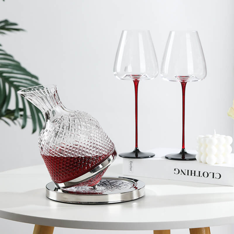 Wine Decanter with 360° Rotating Design for Enhanced Aeration - Crystal Elegance 1