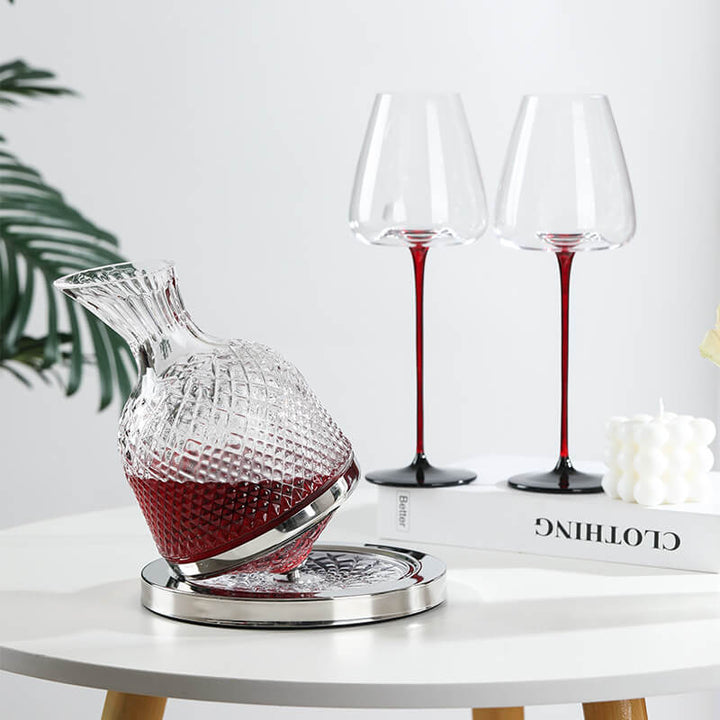 Wine Decanter with 360° Rotating Design for Enhanced Aeration - Crystal Elegance 1