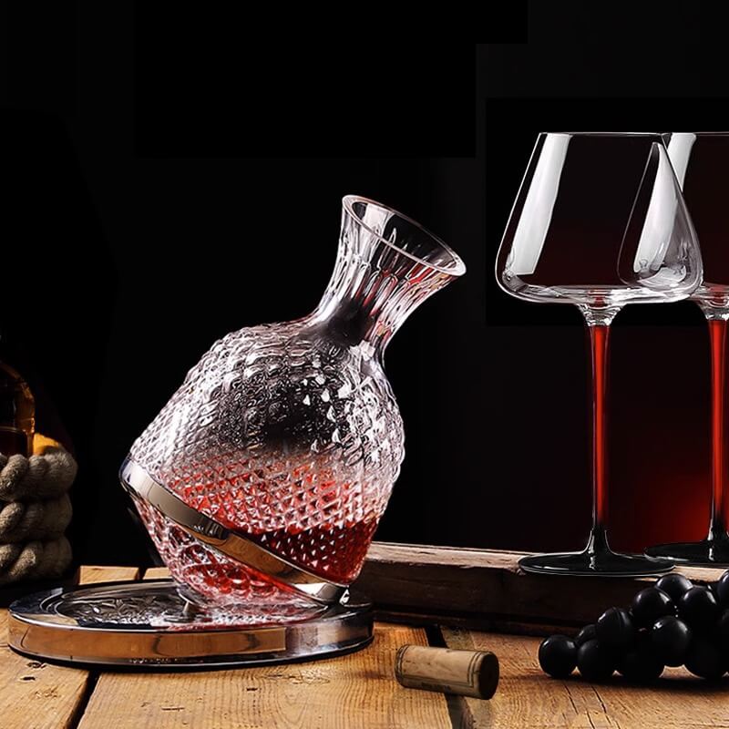 Wine Decanter with 360° Rotating Design for Enhanced Aeration - Crystal Elegance 2