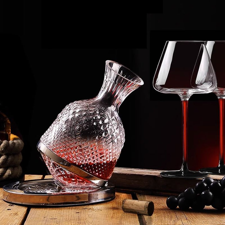 Wine Decanter with 360° Rotating Design for Enhanced Aeration - Crystal Elegance 2