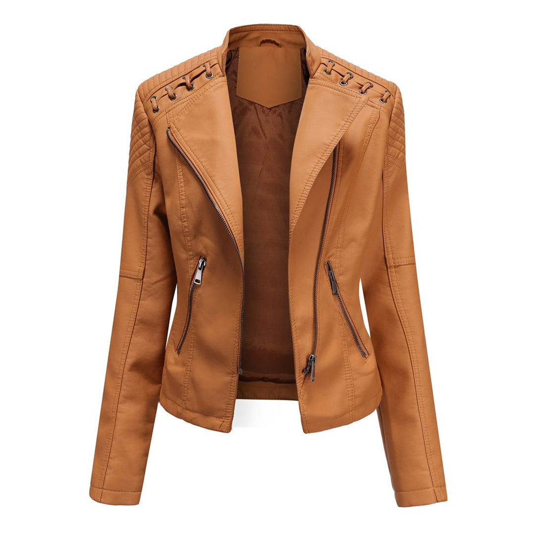Women's Biker Leather Jacket - Sophia 2