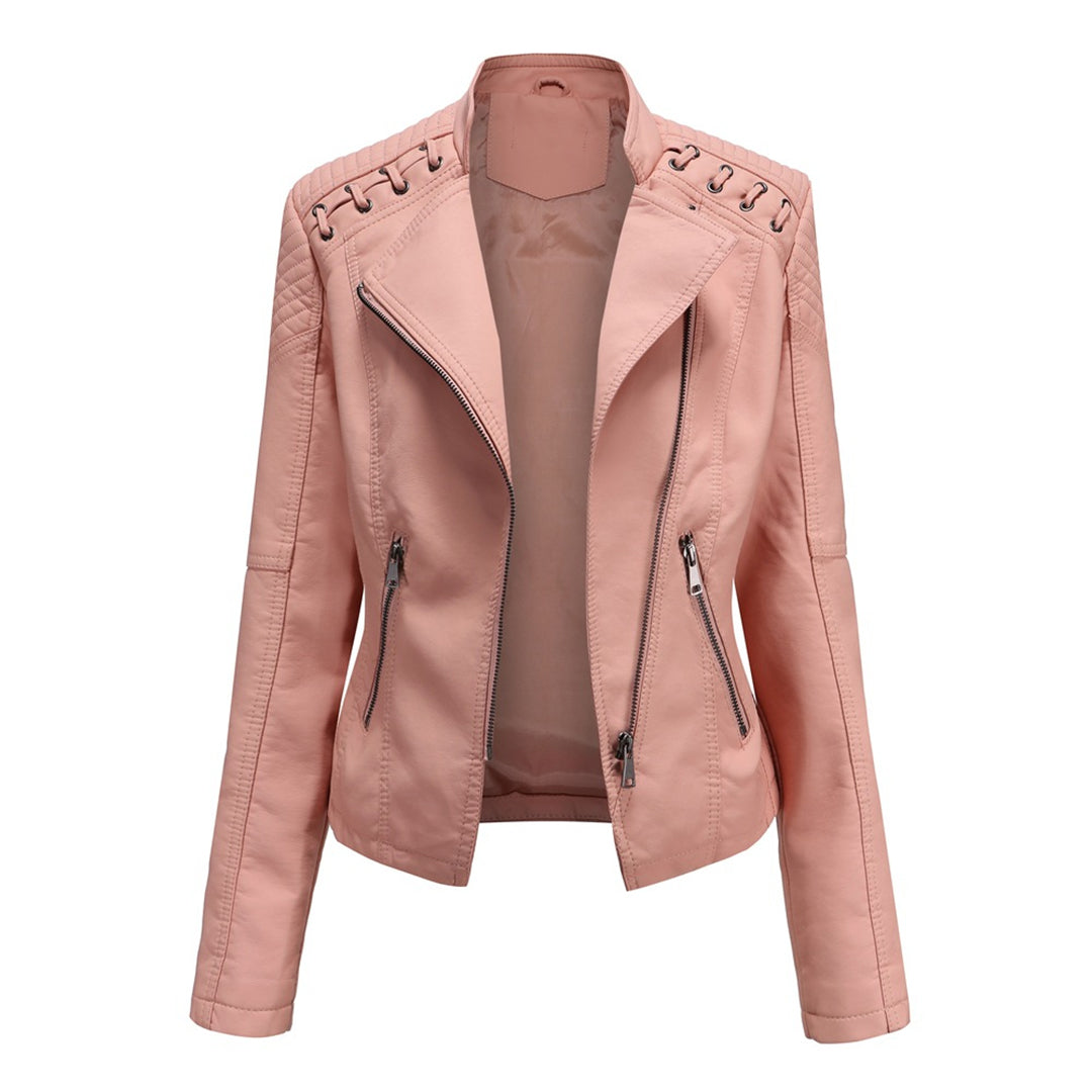 Women's Biker Leather Jacket - Sophia 5