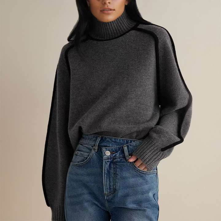 Women's Cozy High Collar Sweater - Emily 1