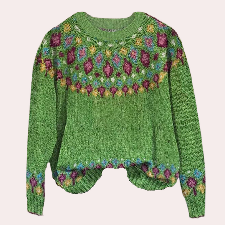Women's Cozy Printed Wool Sweater - Sophia 2