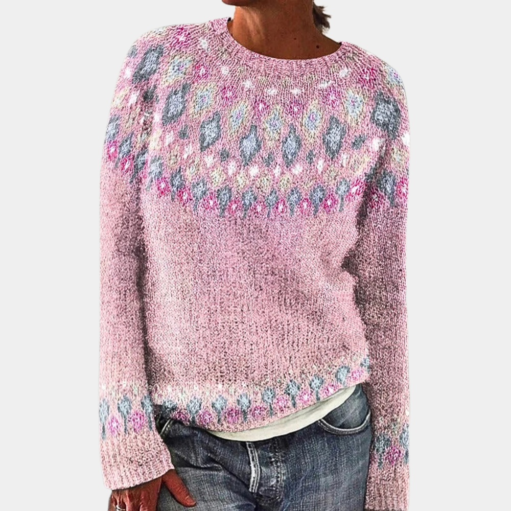 Women's Cozy Printed Wool Sweater - Sophia 4
