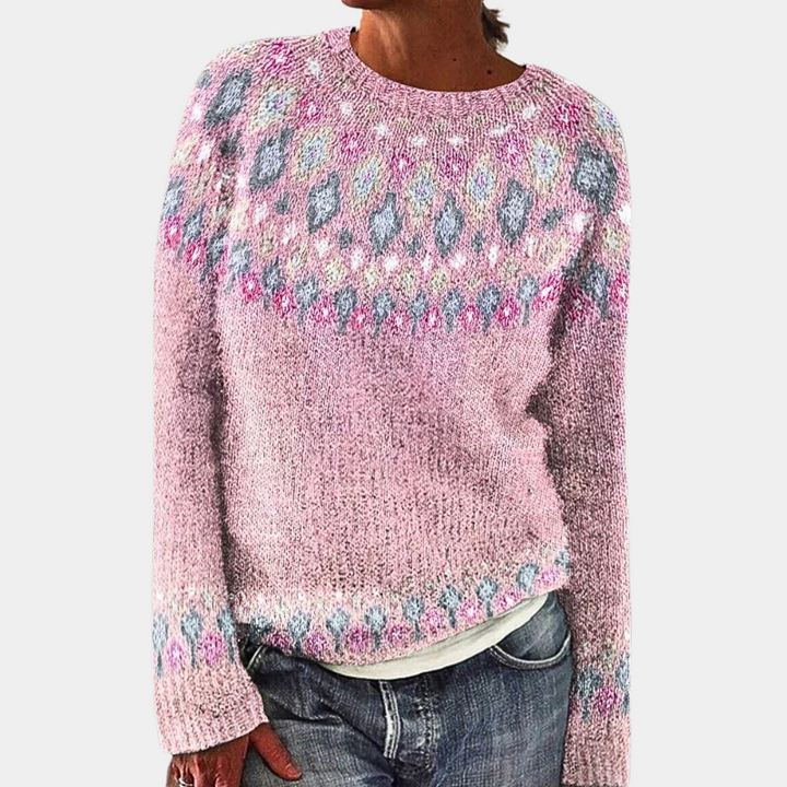Women's Cozy Printed Wool Sweater - Sophia 4