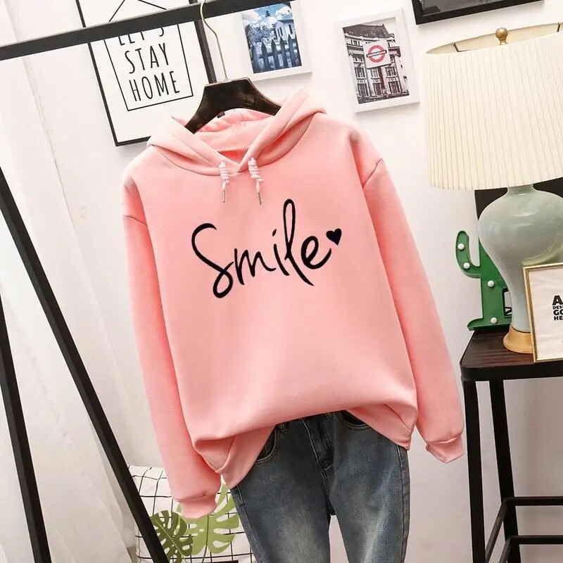 Women's Cozy Smile-Love Hoodie - Emily 1