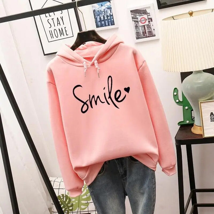 Women's Cozy Smile-Love Hoodie - Emily 1