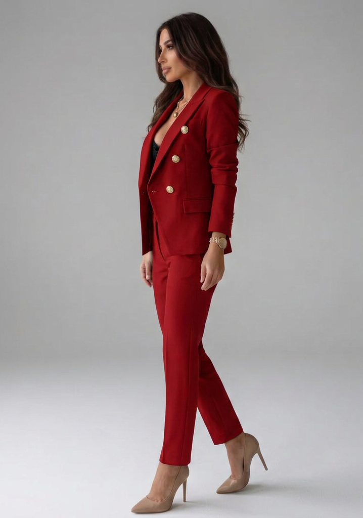 Women’s Double-Breasted Blazer and Trousers Suit Set | Daphne