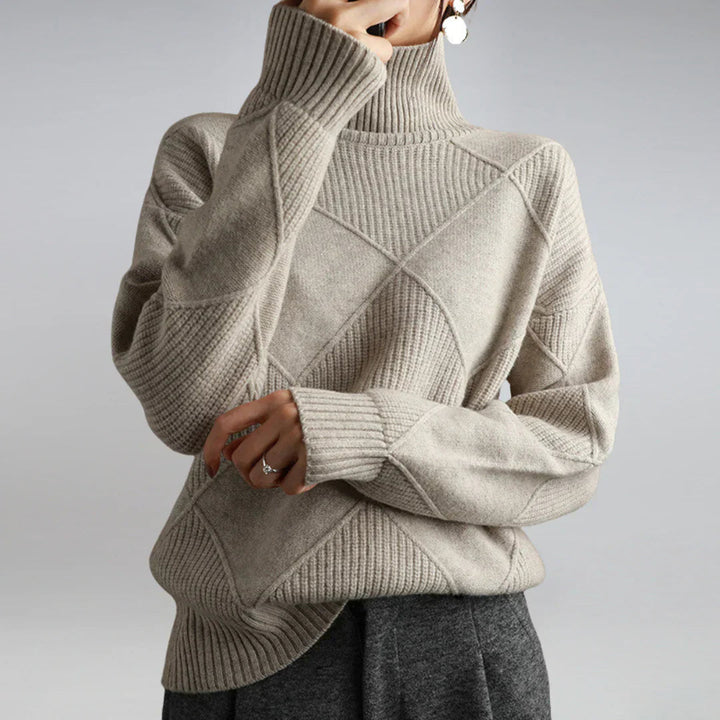 Women's Elegant Cashmere Turtleneck Sweater - Sophia 2