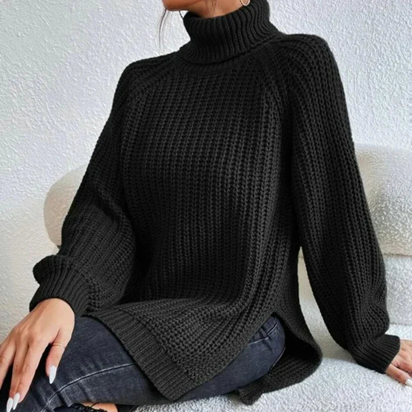 Women's Elegant Knitted Turtleneck Sweater - Isabella 1