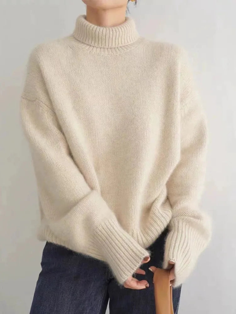 Women's Elegant Wool Turtleneck Sweater - Isabella 1