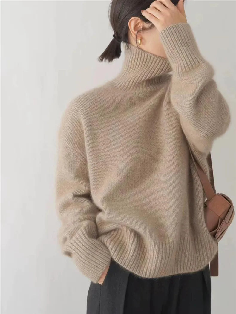 Women's Elegant Wool Turtleneck Sweater - Isabella 4