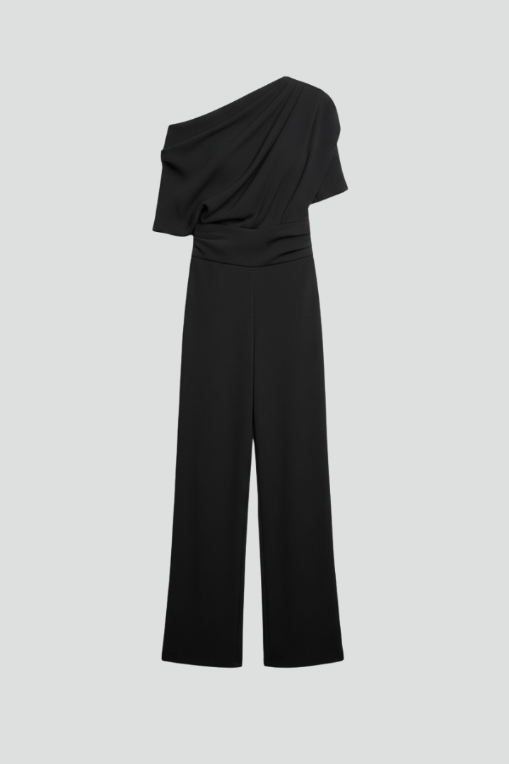 Women’s One-Shoulder Draped Wide-Leg Jumpsuit | Nadia
