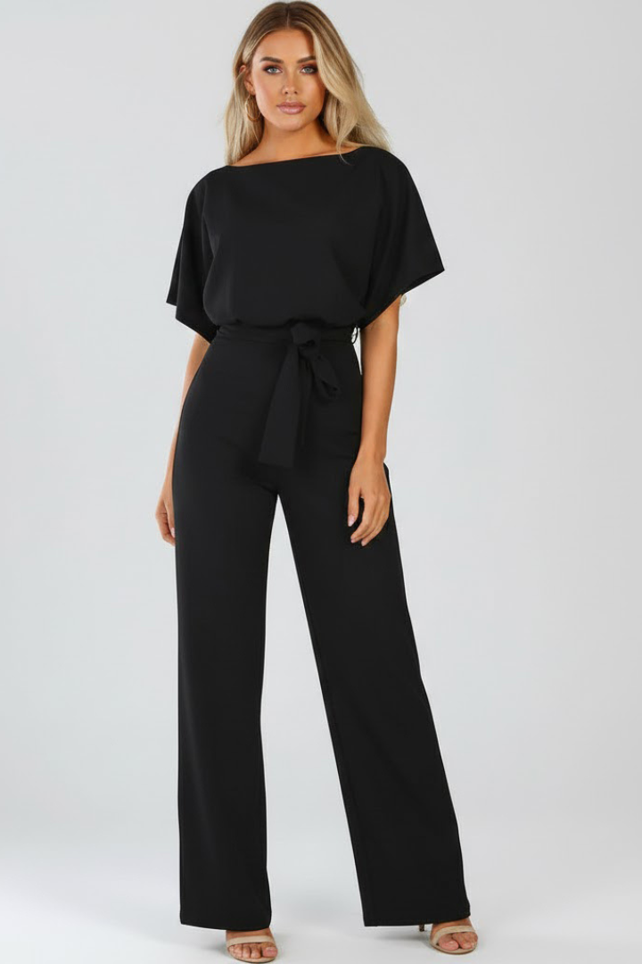 Women’s Wide Leg Jumpsuit with Tie Waist | Willow